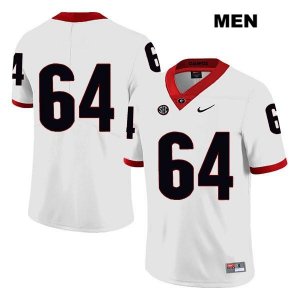 Men's Georgia Bulldogs NCAA #64 JC Vega Nike Stitched White Legend Authentic No Name College Football Jersey AJX7254DY